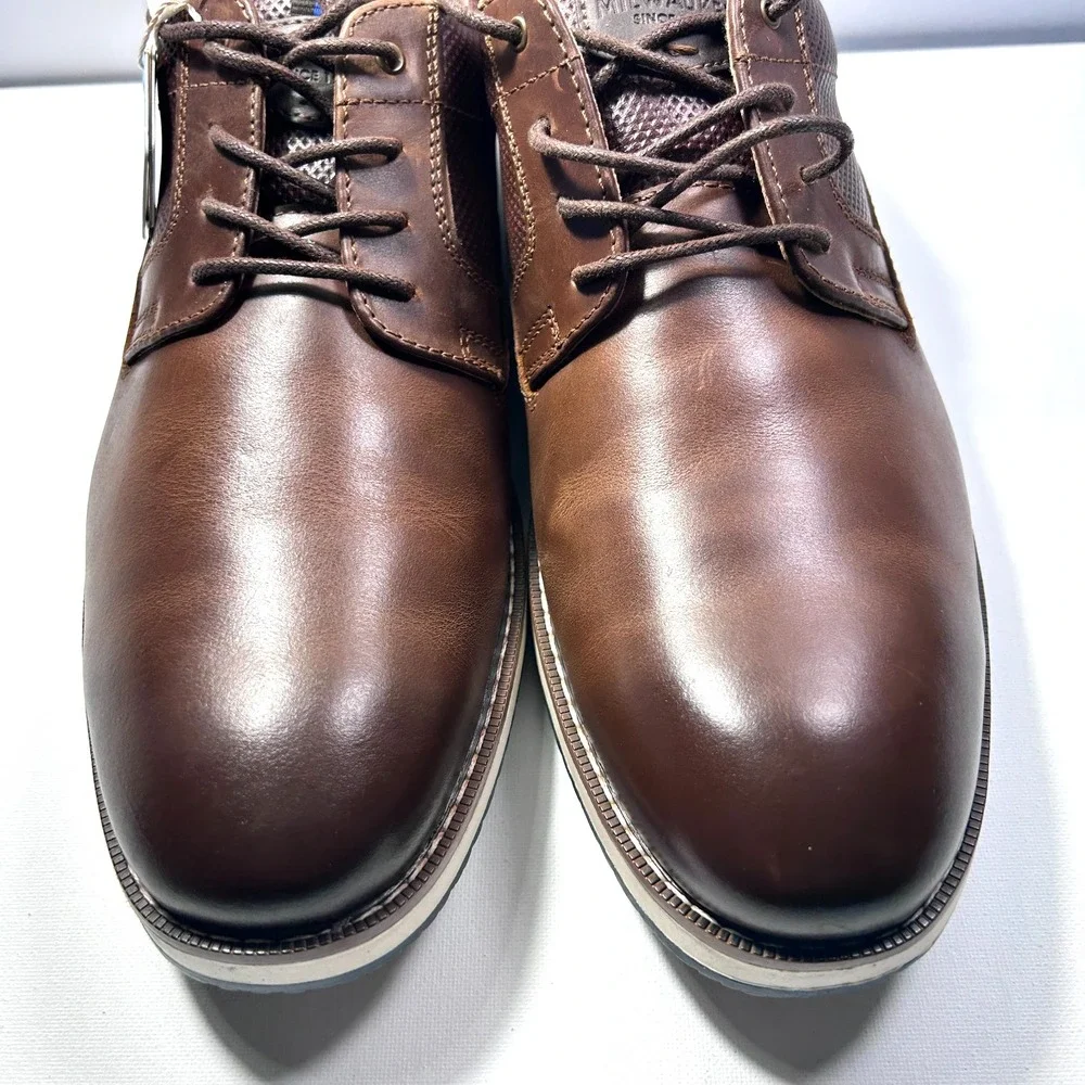 Nunn Bush Circuit‎  Plain Toe Oxford Men's Brandy  Shoes 10.5M Leather Comfort